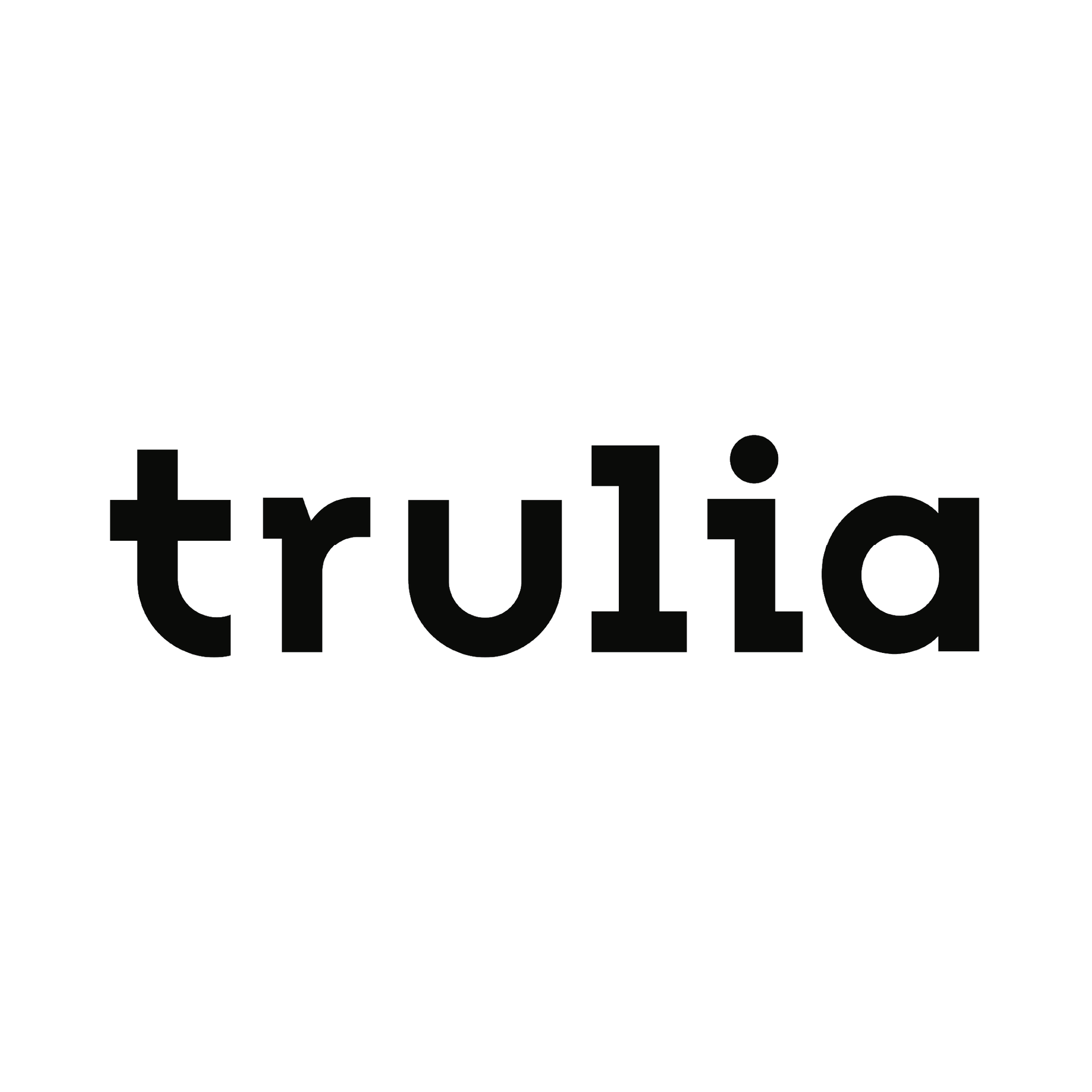 Trulia logo in black, sans-serif font.