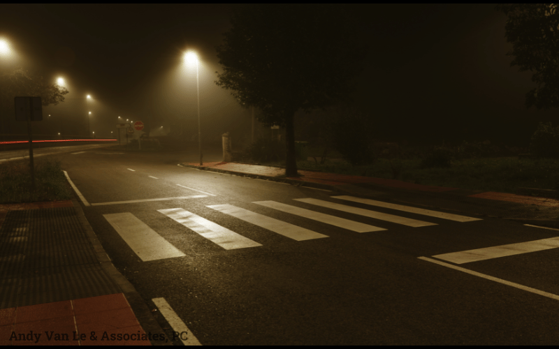 crosswalk at night