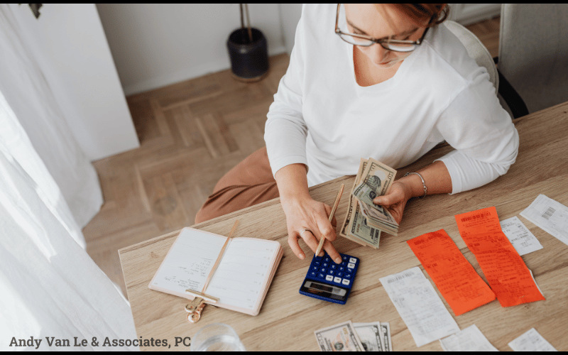woman calculating medical costs