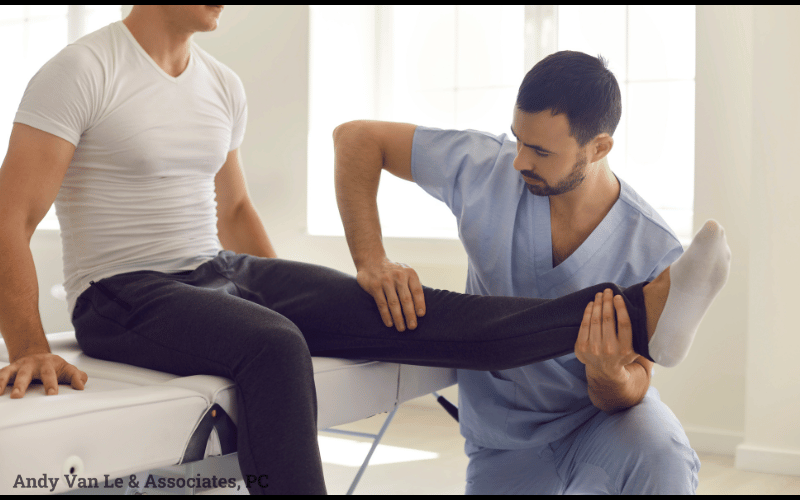 man getting physical therapy
