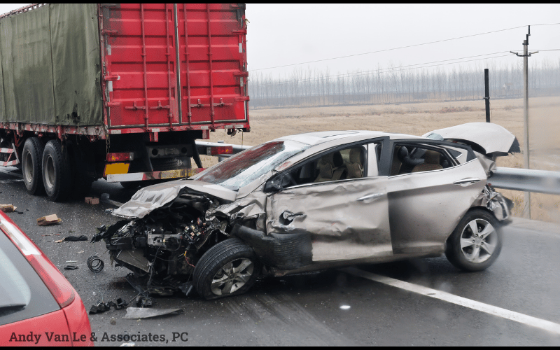 truck accident on the road