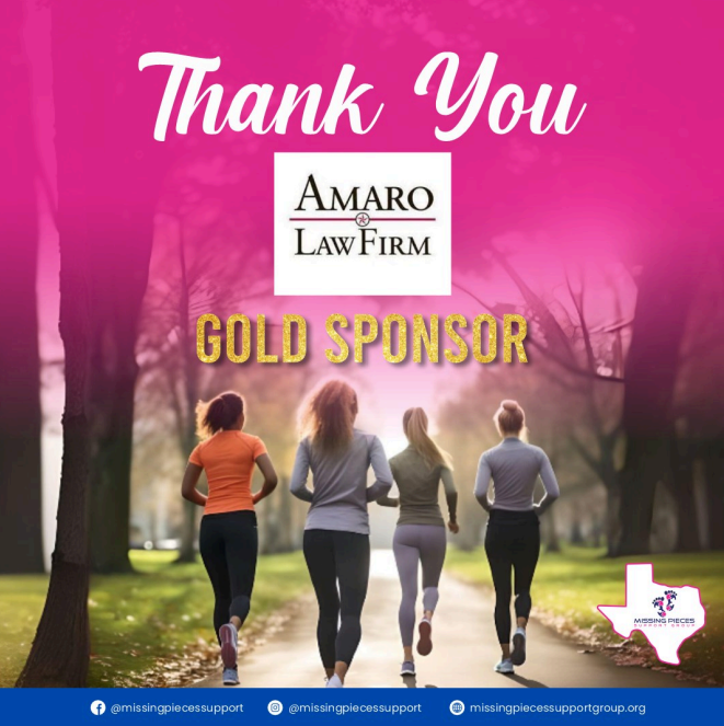 A group of women are running down a path with the words thank you gold sponsor