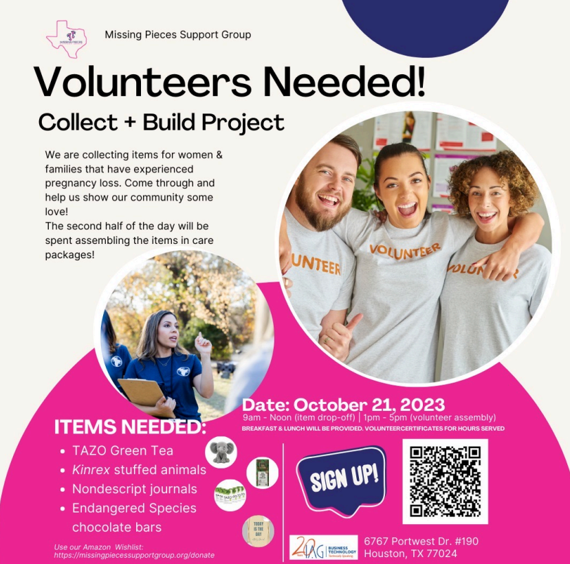 A poster for volunteers needed to collect and build a project