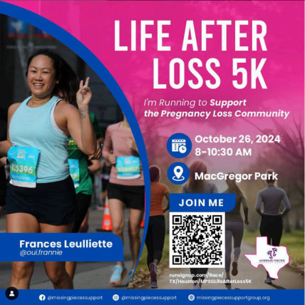 A poster for the life after loss 5k