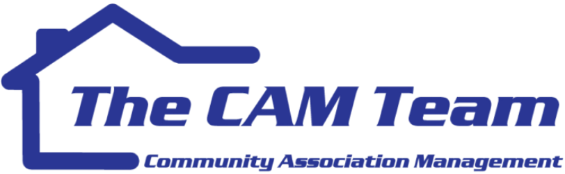 The CAM Team logo in blue with a house outline and the words “Community Association Management”