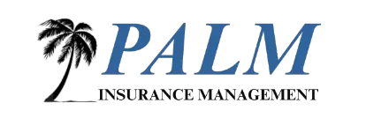 Palm Insurance Management logo with a black palm tree and blue serif text.