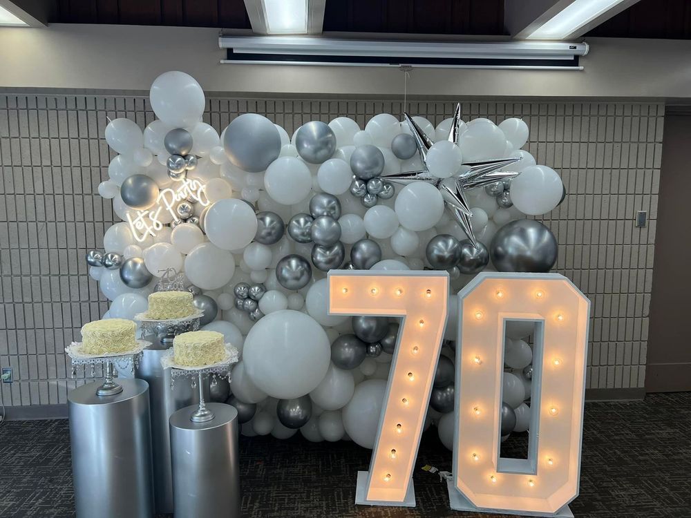 70th birthday party backdrop
