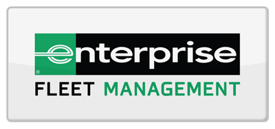 Enterprise Fleet Management logo. Green, white, and black design with rounded corners.