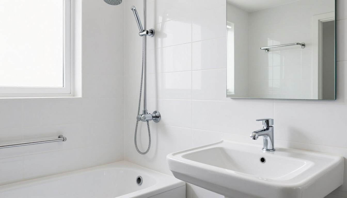 Pristine bathroom fixtures