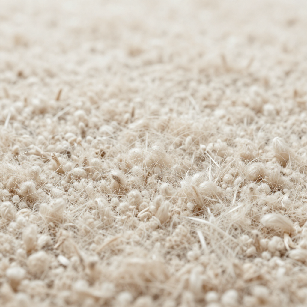 Close-up of a beige, textured woven fabric surface