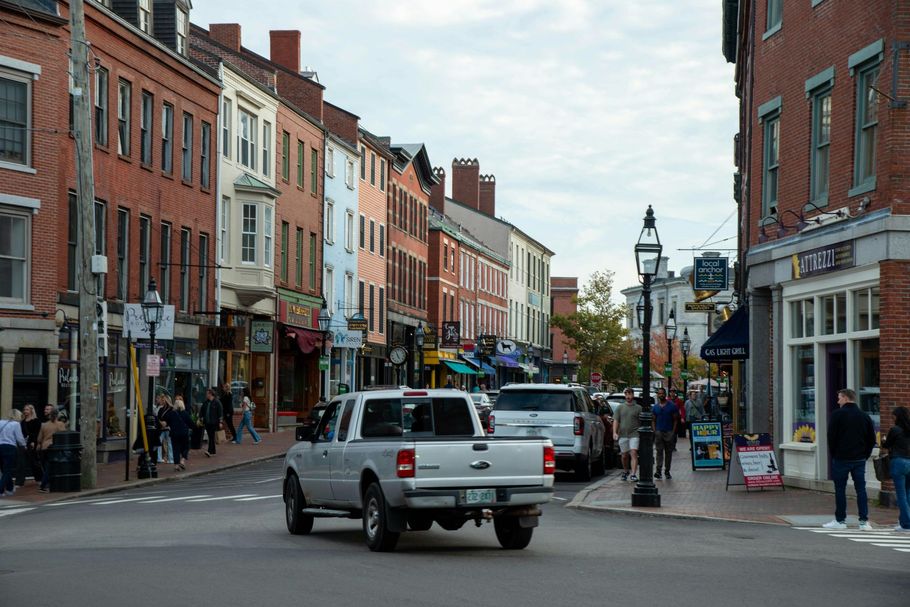 A New Hampshire town street scene