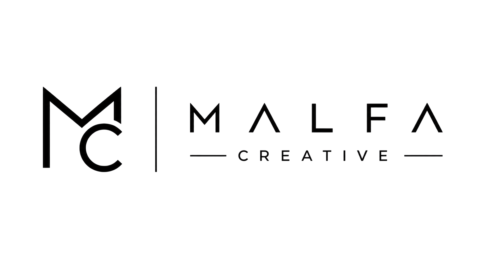 Black-and-white logo for Malfa Creative with stylized MC monogram and wordmark.