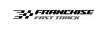 Franchise First Trucking logo in black and white with checkered flag graphic