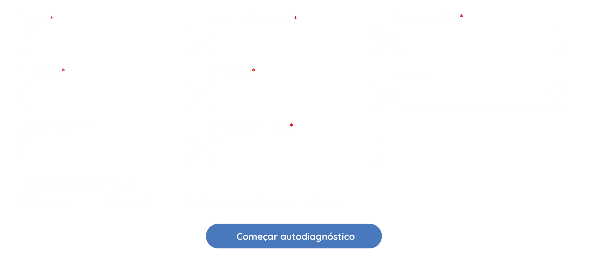 Um botão azul centralizado na parte inferior de uma tela branca com o texto