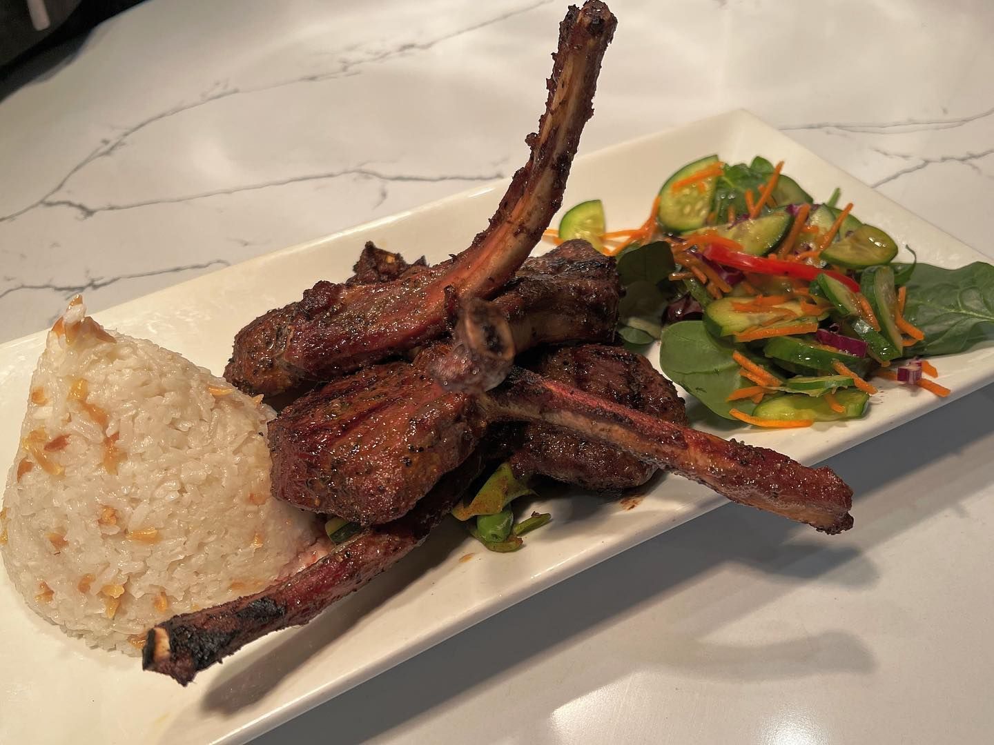 Lamb Cutlets, Salad and Rice — Turkish Restaurant In Greenway, ACT