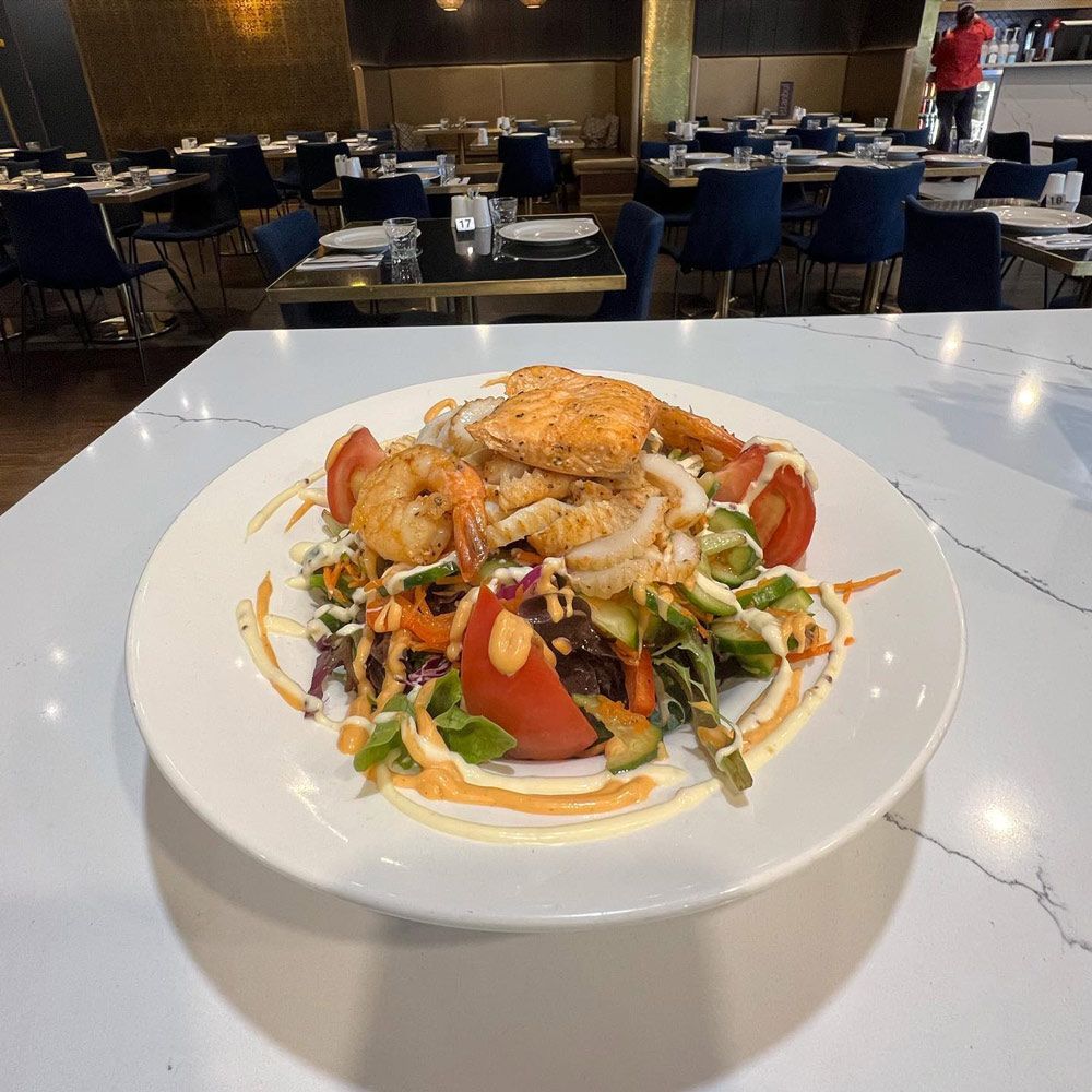 Mixed Seafood Salad In A Plate — Turkish Restaurant In Greenway, ACT
