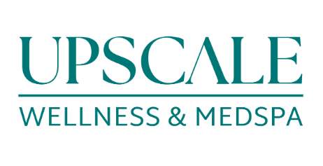 Logo for Upscale Wellness & Medspa in teal text, featuring the word