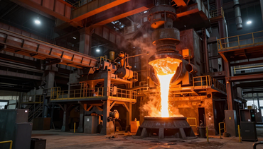 Steel manufacturing plant interior
