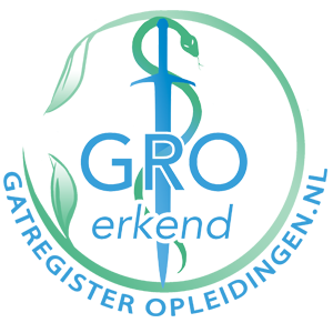 Logo met een zwaard omwonden door een slang, de woorden
