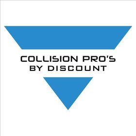 Blue inverted and regular triangle with "COLLISION PRO'S BY DISCOUNT" text.