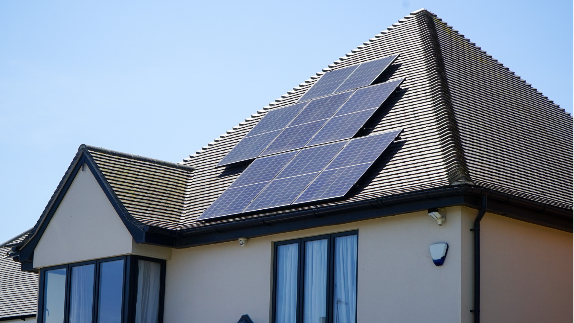 Solar panels on the rooftop of the customer's apartment