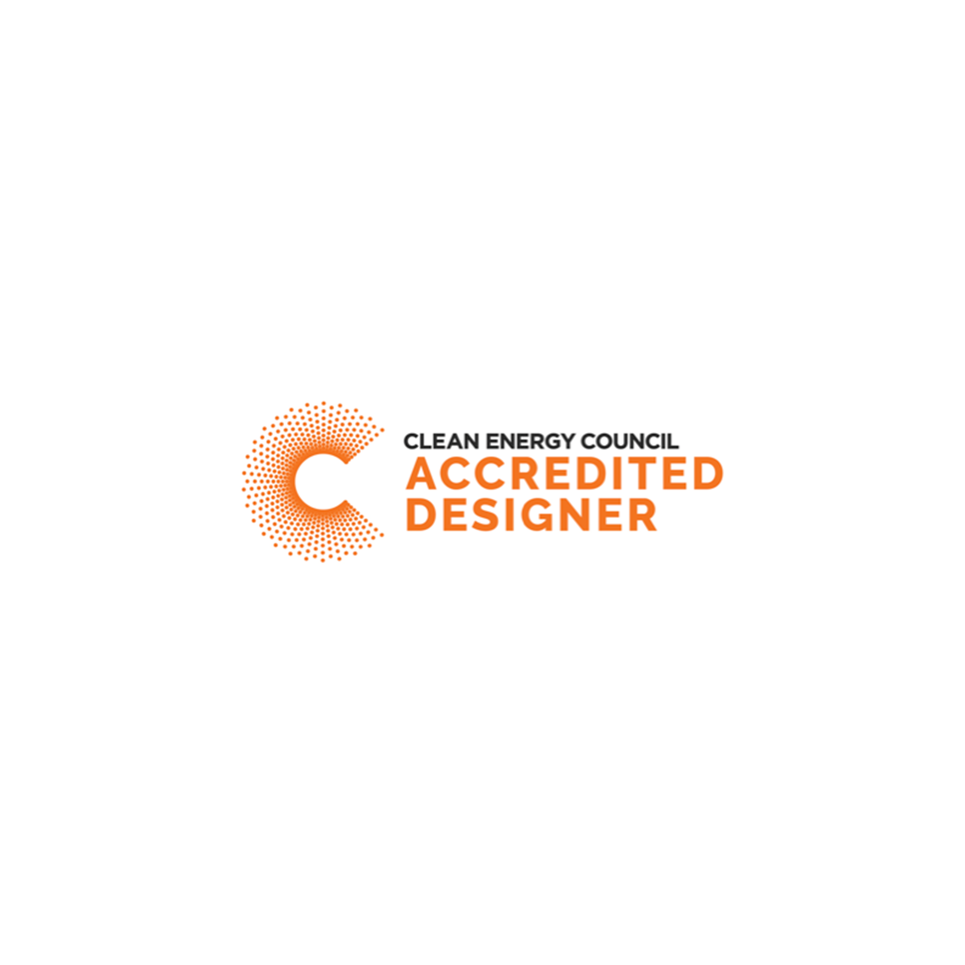 The logo for the clean energy council accredited designer