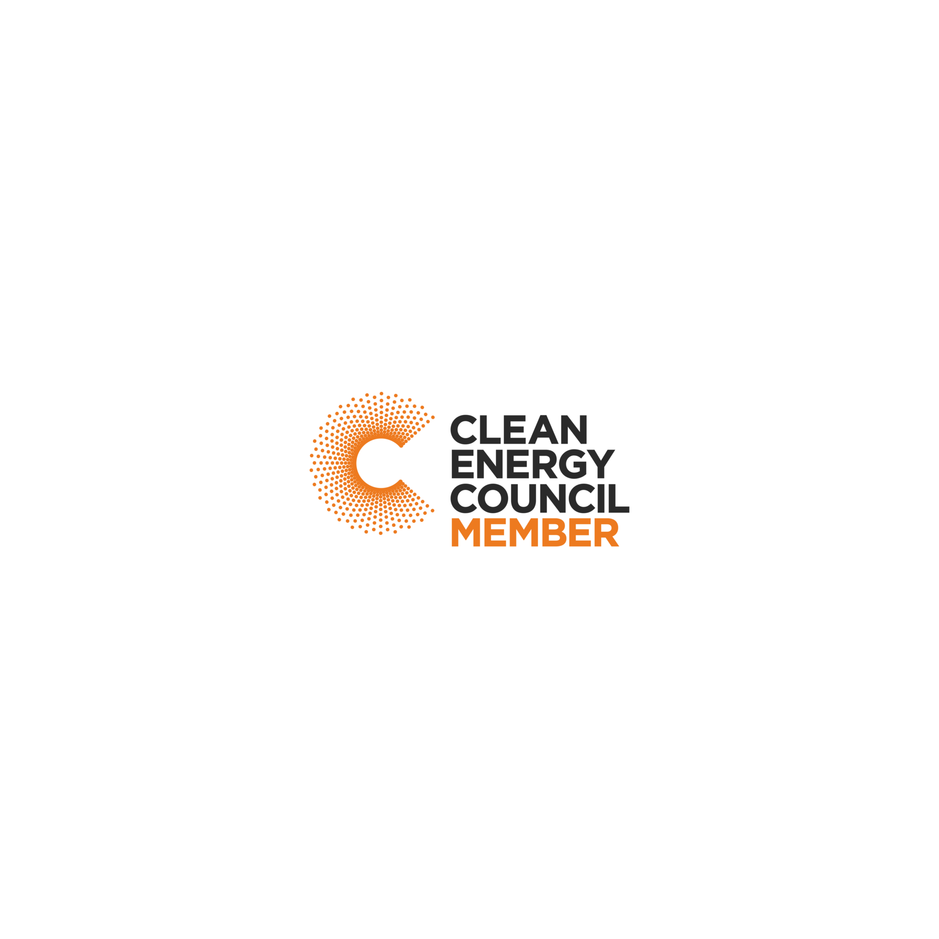 A clean energy council member logo on a white background