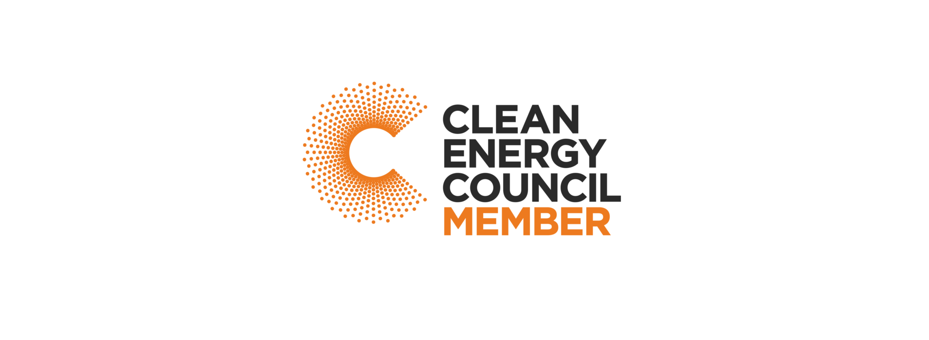 A clean energy council member logo on a white background.