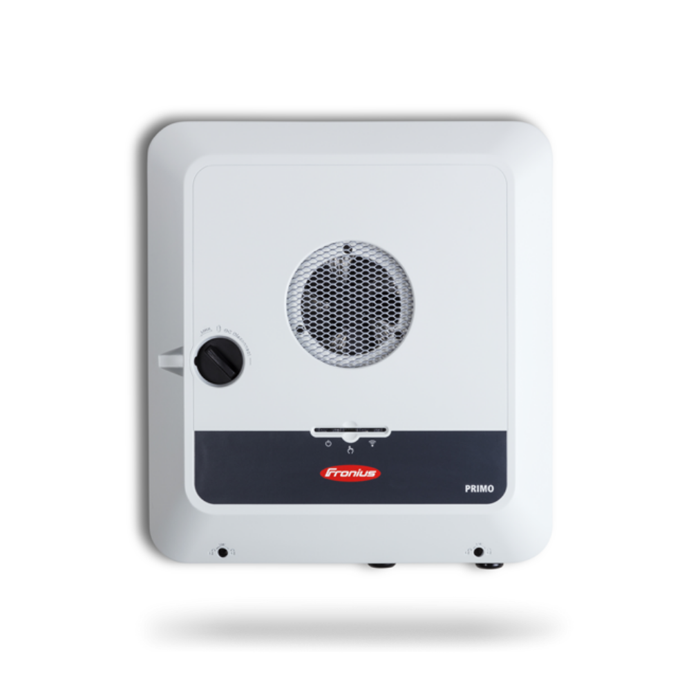 A white huawei solar inverter is sitting on a white surface.