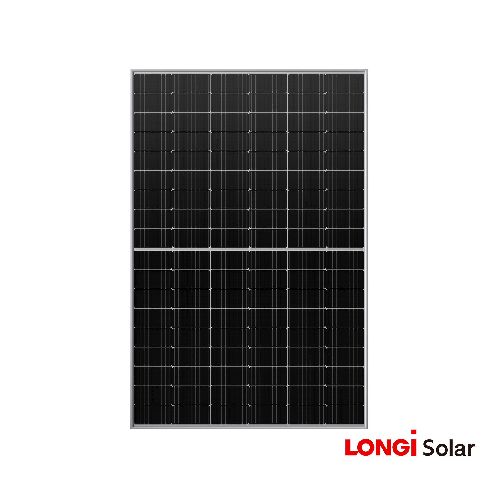 A longi solar panel is shown on a white background.