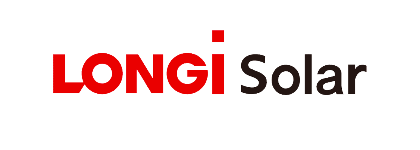 The longi solar logo is red and black on a white background.