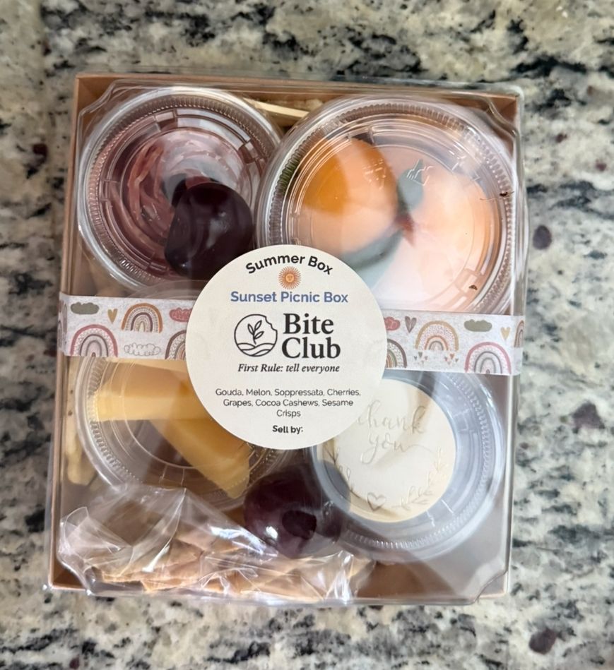 A clear plastic box with a 