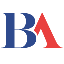 The letter b is blue and the letter a is red.