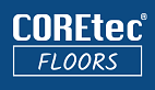 The coretec floors logo is on a blue background.