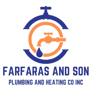 A logo for farfaras and son plumbing and heating co inc