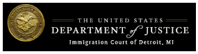 A logo for the united states department of justice.