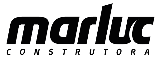 Logotipo da Marluc, uma construtora, com o nome da empresa acima da palavra