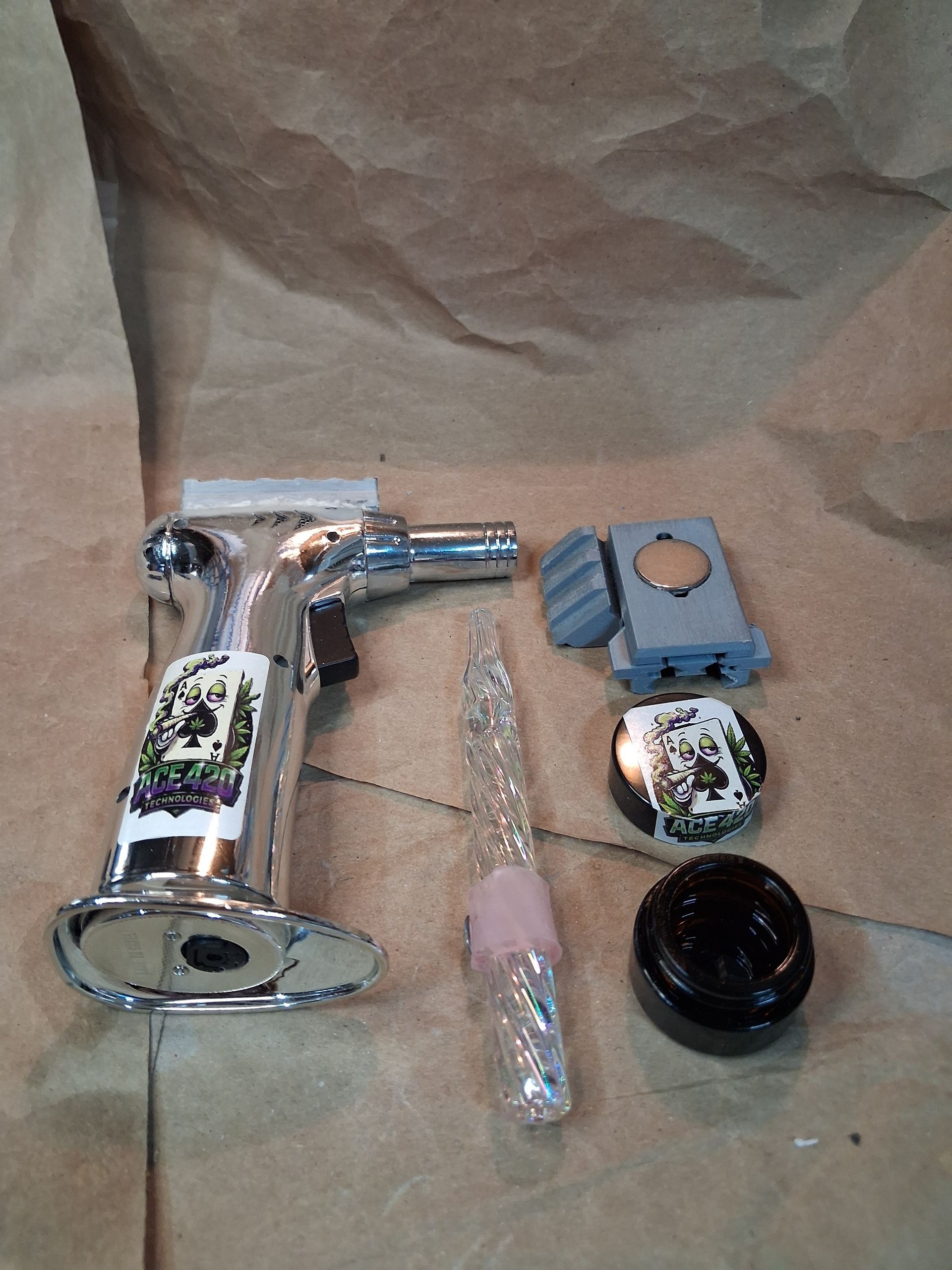 Silver Metallic Cigar Torch Kit