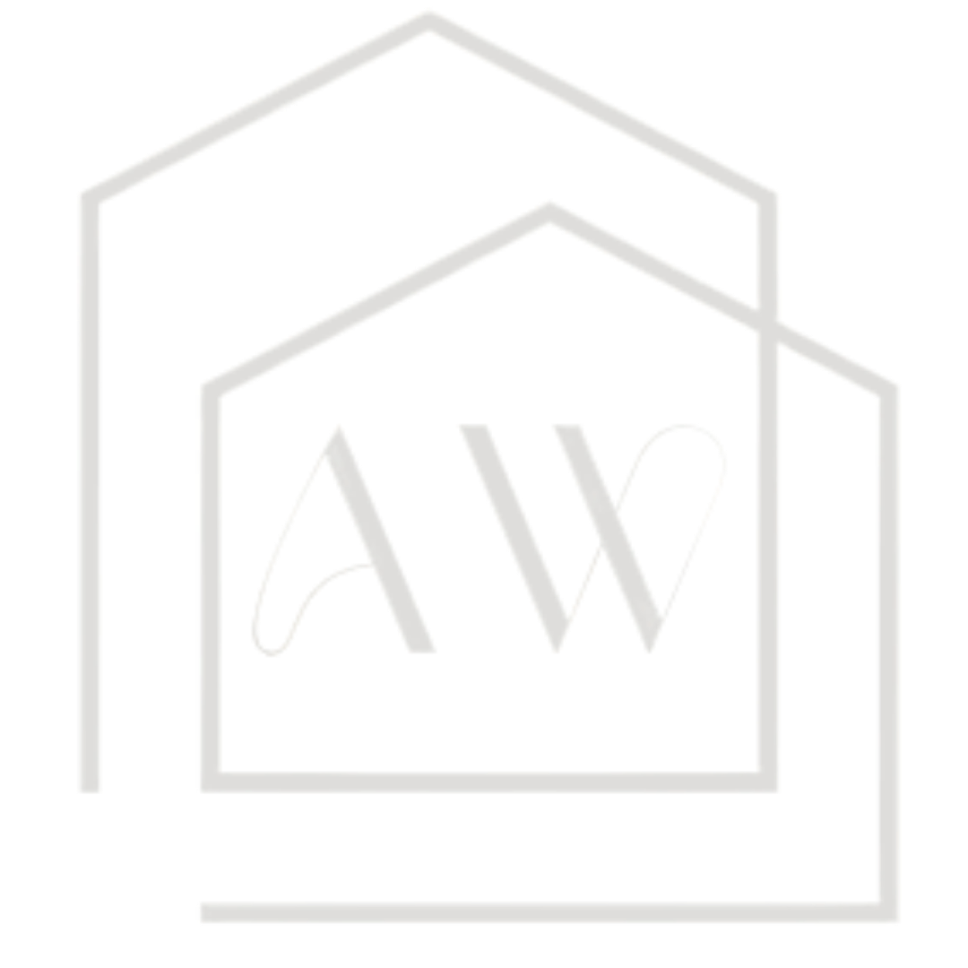 Gray AW logo inside a house shape.