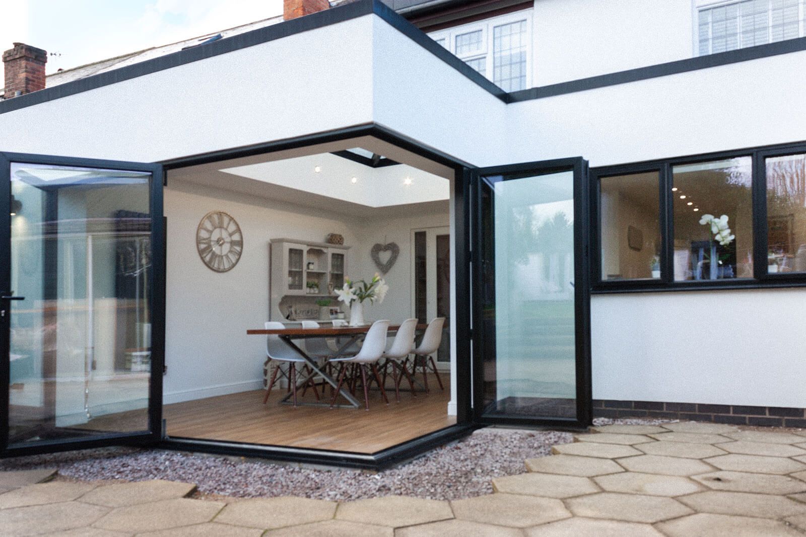 House extension with large bi-fold doors opening to garden