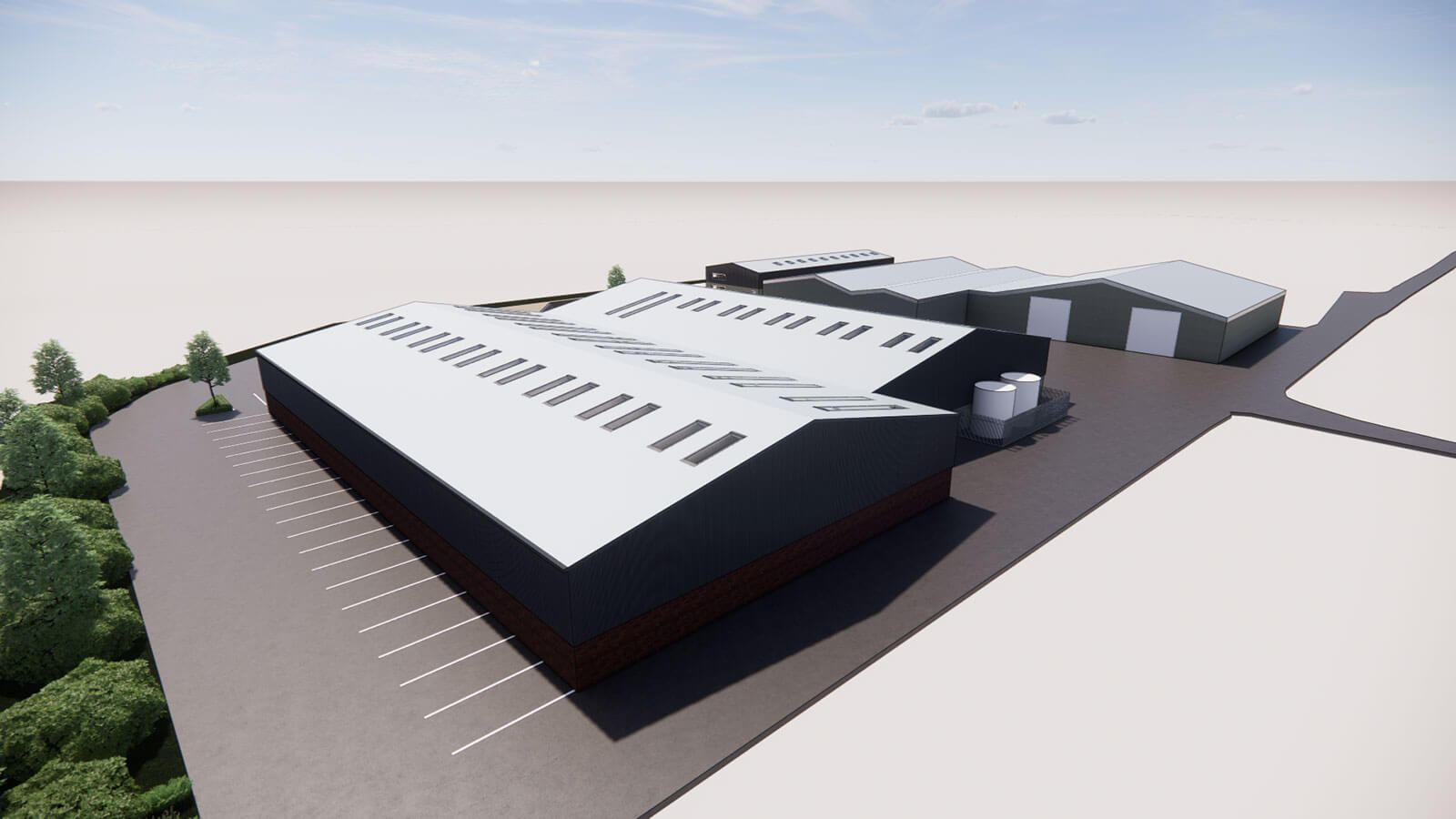 Aerial view of commercial unit