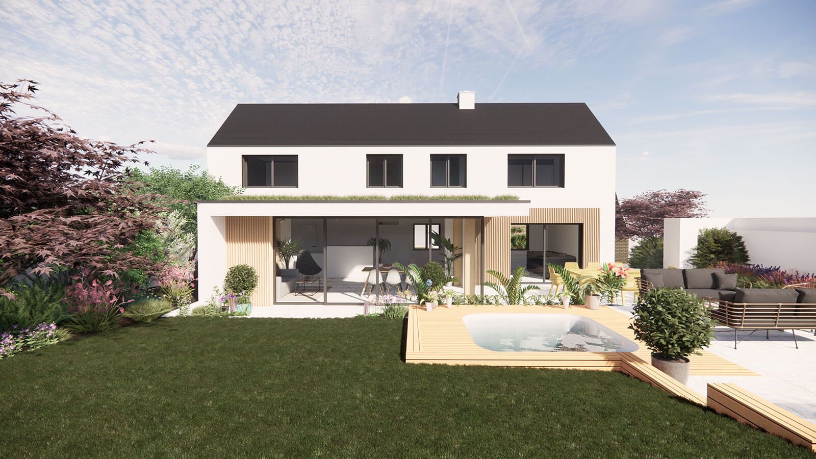 Architectural visualisation of a house extension