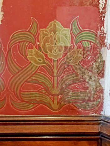 hand-stencil tulip pattern