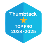 Thumbtack Top Pro 2024-2025 badge in blue with a gold star