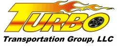 Turbo Transportation Group, LLC logo in yellow and black with orange flame accents