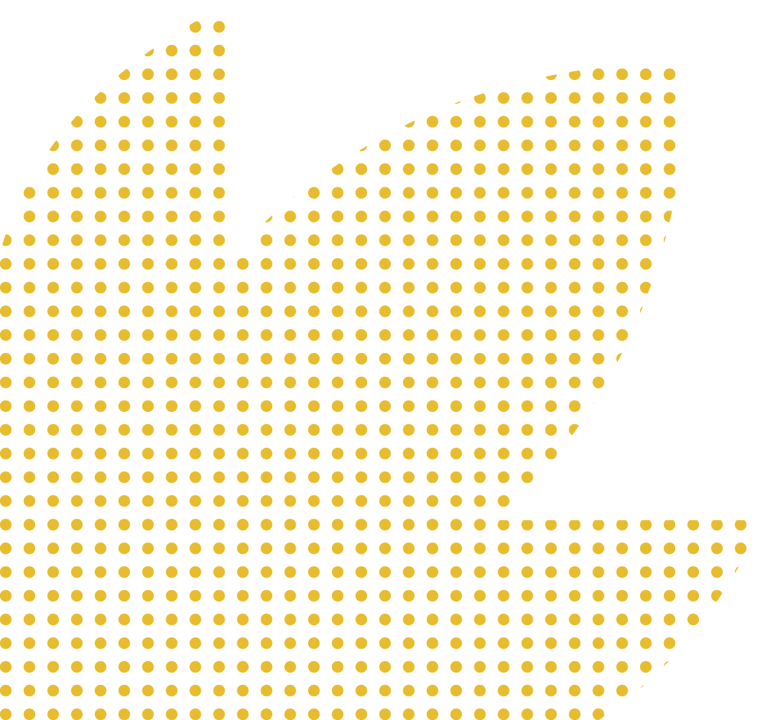 Gold dotted leaf shape.