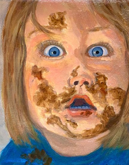 child with dirty face
