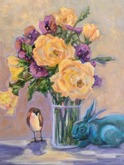 Bird and Friend, Acrylic, 14