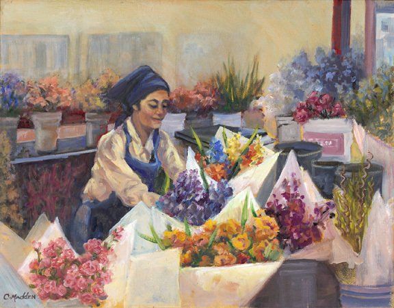 Blooming at Pike's Place Market Oil on Canvas, 14x18