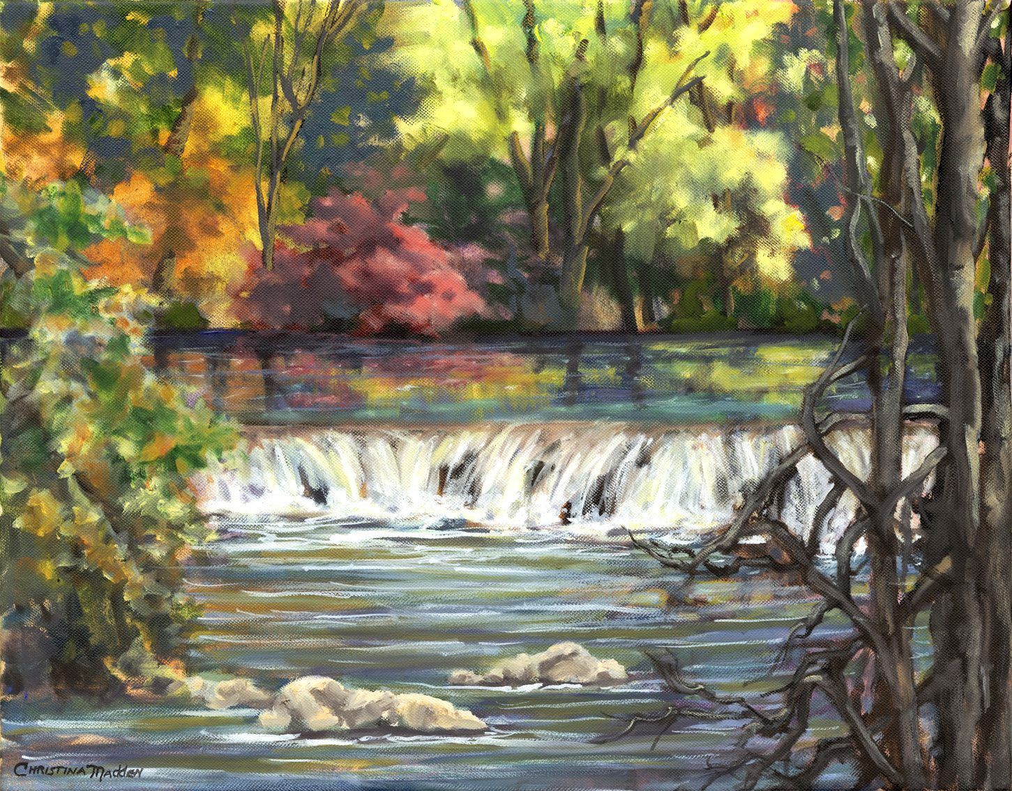 Gold Hill Reflections, Original Painting, Oil on Canvas, 16x20